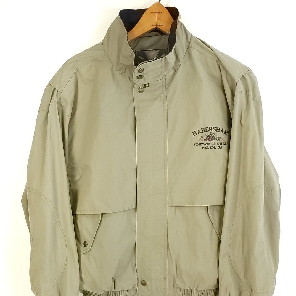 Habersham Vineyards Winery Jacket Men's Med Lined Khaki Full Zip Cheyenne River